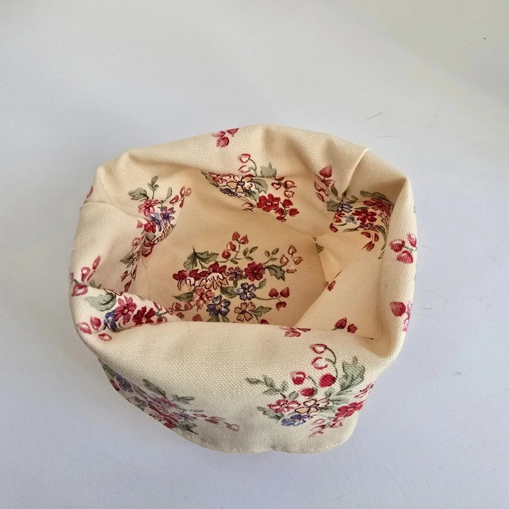 Longaberger Love Notes Basket Liner Small Cream Floral Cottagecore Accessory